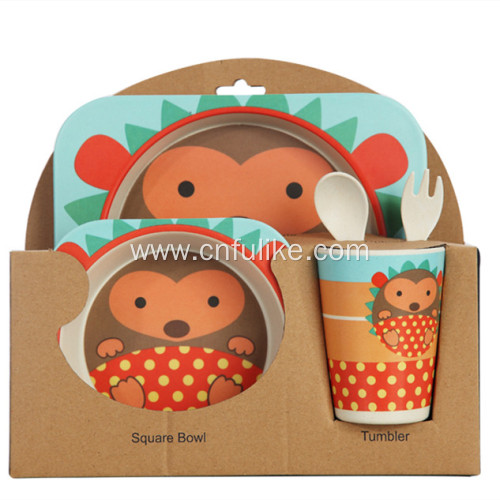 Cute Bamboo Divided Plate Tableware